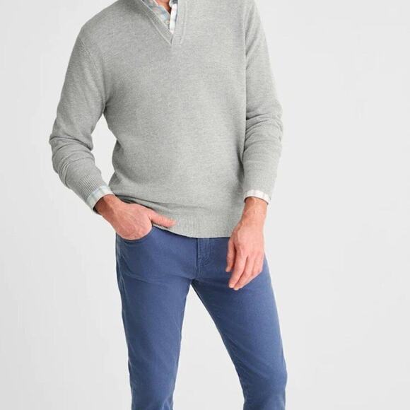 Johnnie -O V Neck Long Sleeve Belmore Sweater XXL Laguna Blue Lightweight‎ - Picture 1 of 9